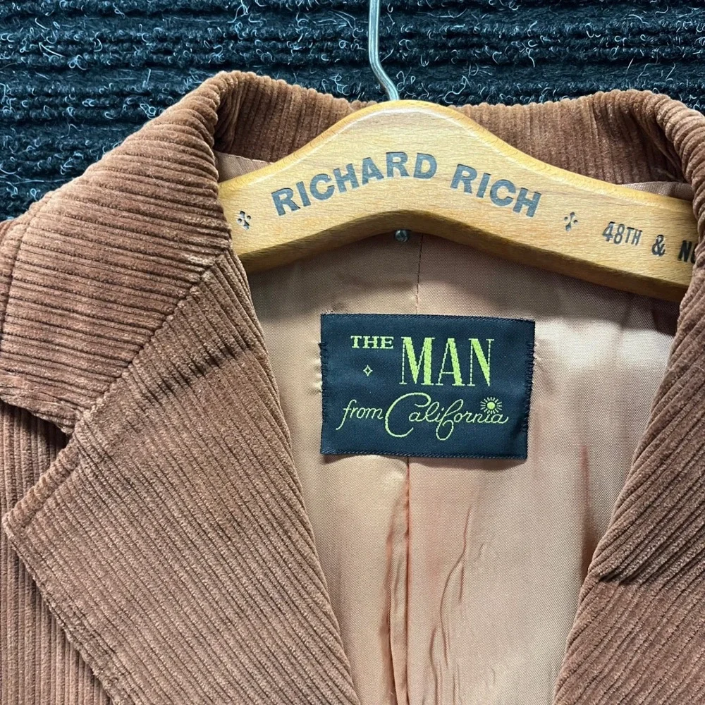 The Man from California Vintage Brown Corduroy Blazer Sport Coat 40R 70s